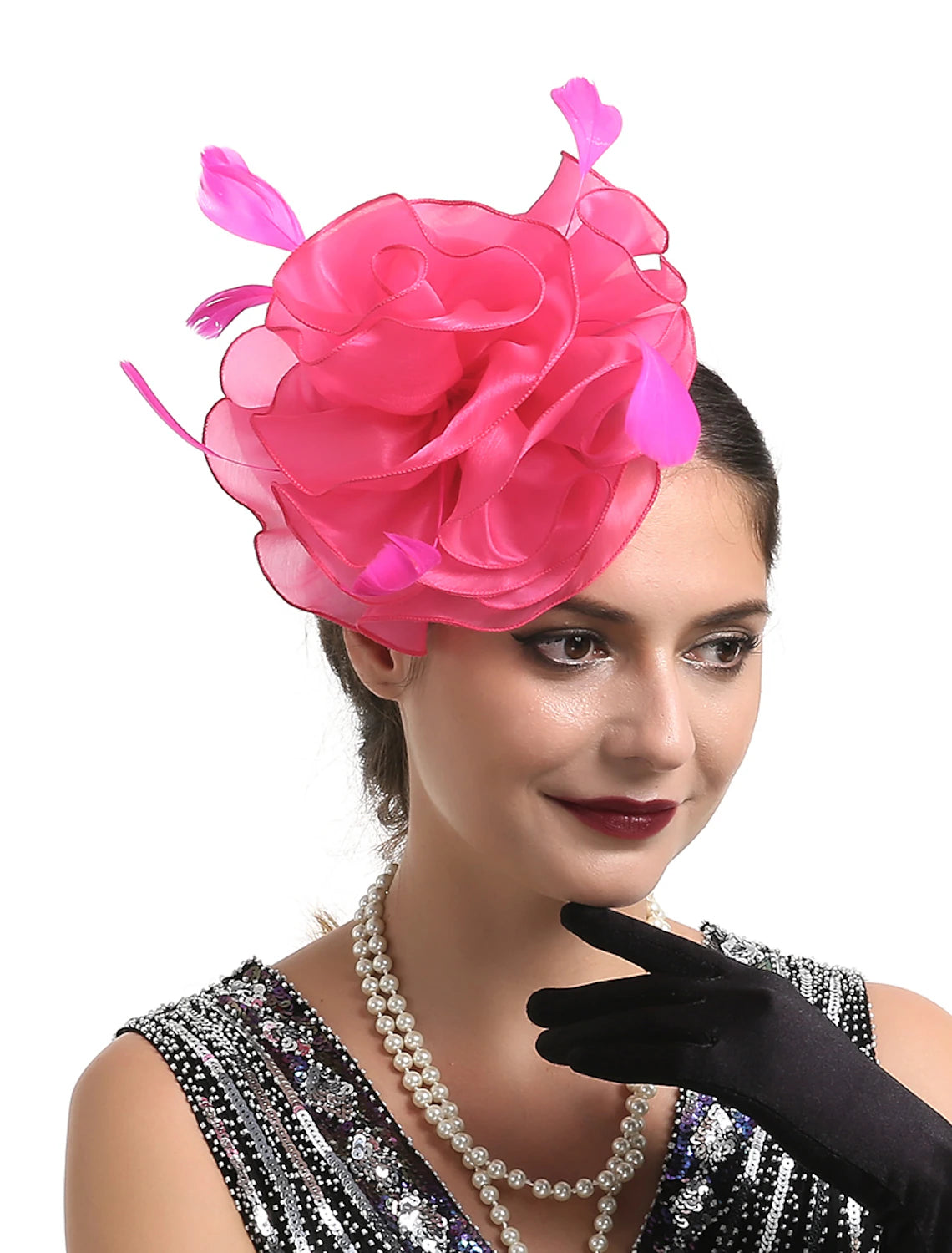 Wholesale Fascinators Kentucky Derby Hat Headwear Organza Fedora Hat Holiday Cocktail Retro Elegant With Feather Pure Color Headpiece Headwear